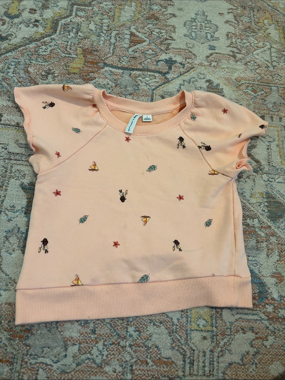 Janie and Jack Peach Short-Sleeve Sweatshirt with moana